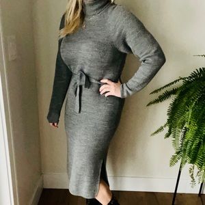 Frank & Oak charcoal turtleneck sweater dress